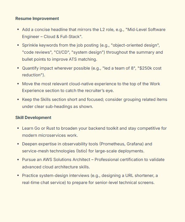 Skilize AI Resume Suggestions